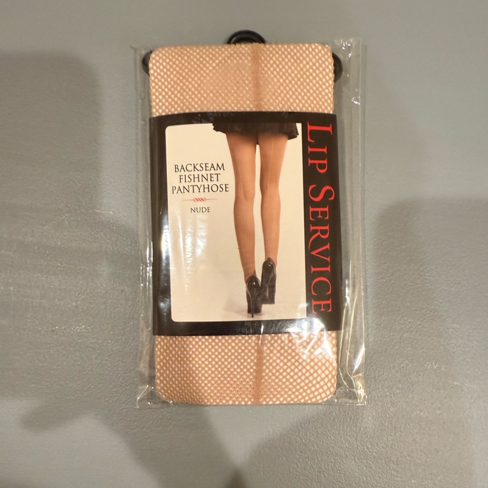 New Lip Service Backseam Fishnet Cream nude pantyhose one size fits most #punk